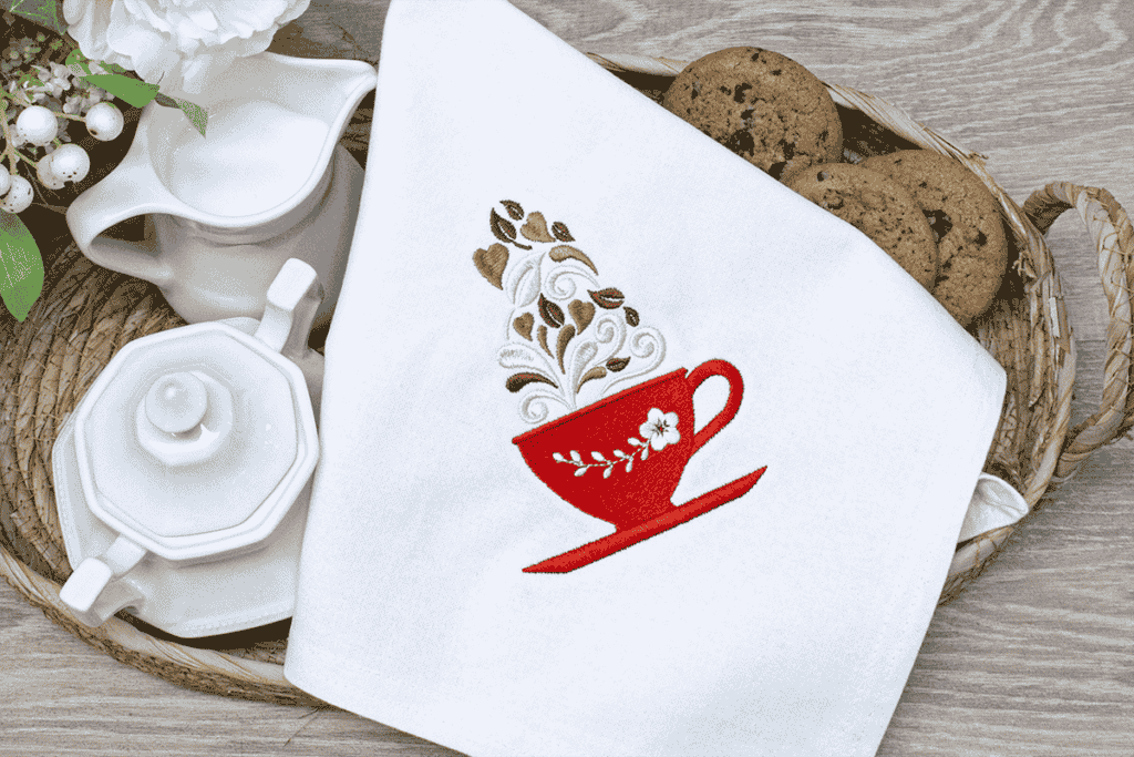 Tea Cup Free Sewing Embroidery Models